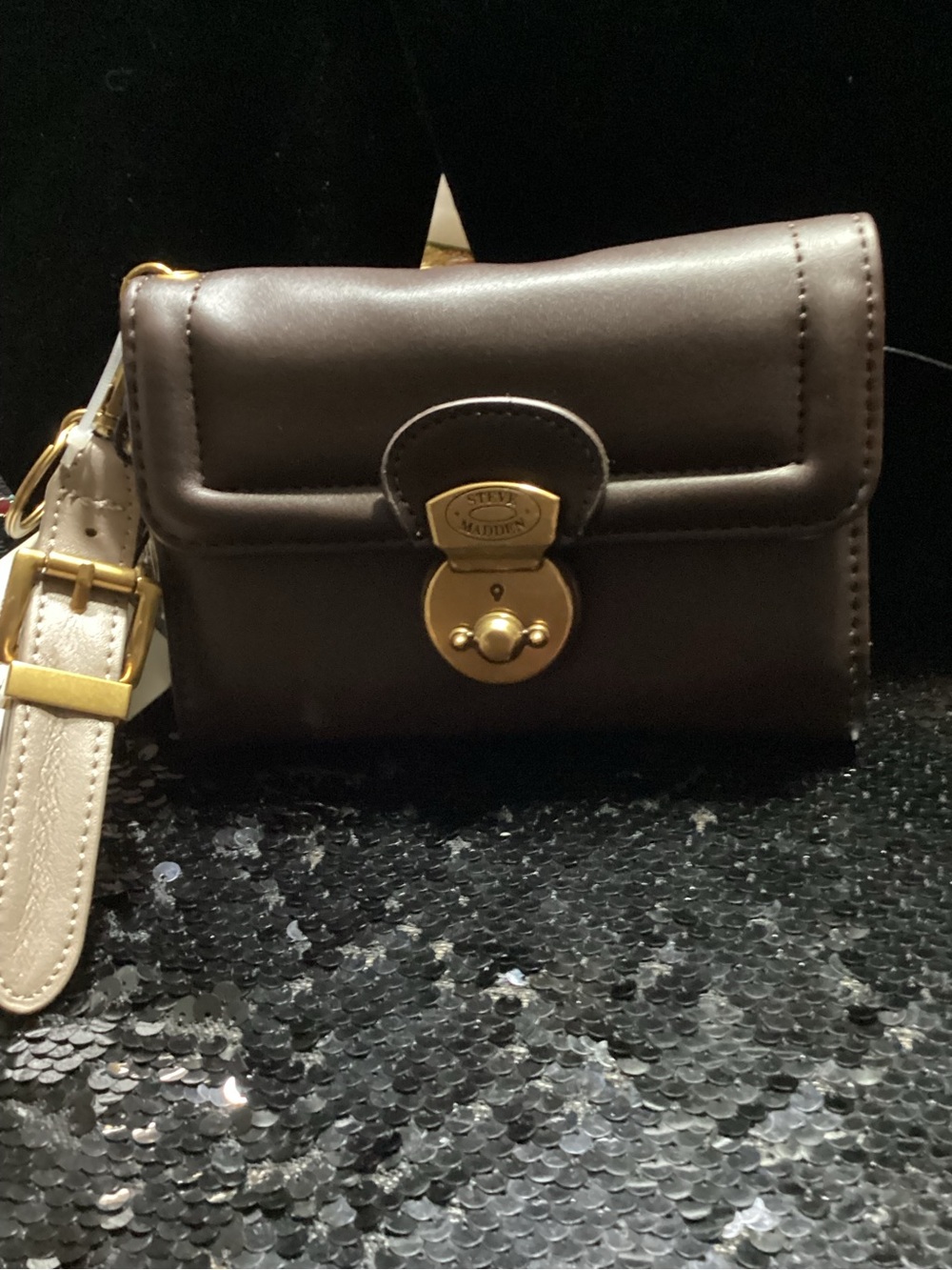 Steve Madden Brown Faux Leather Wtistlet/Wallet